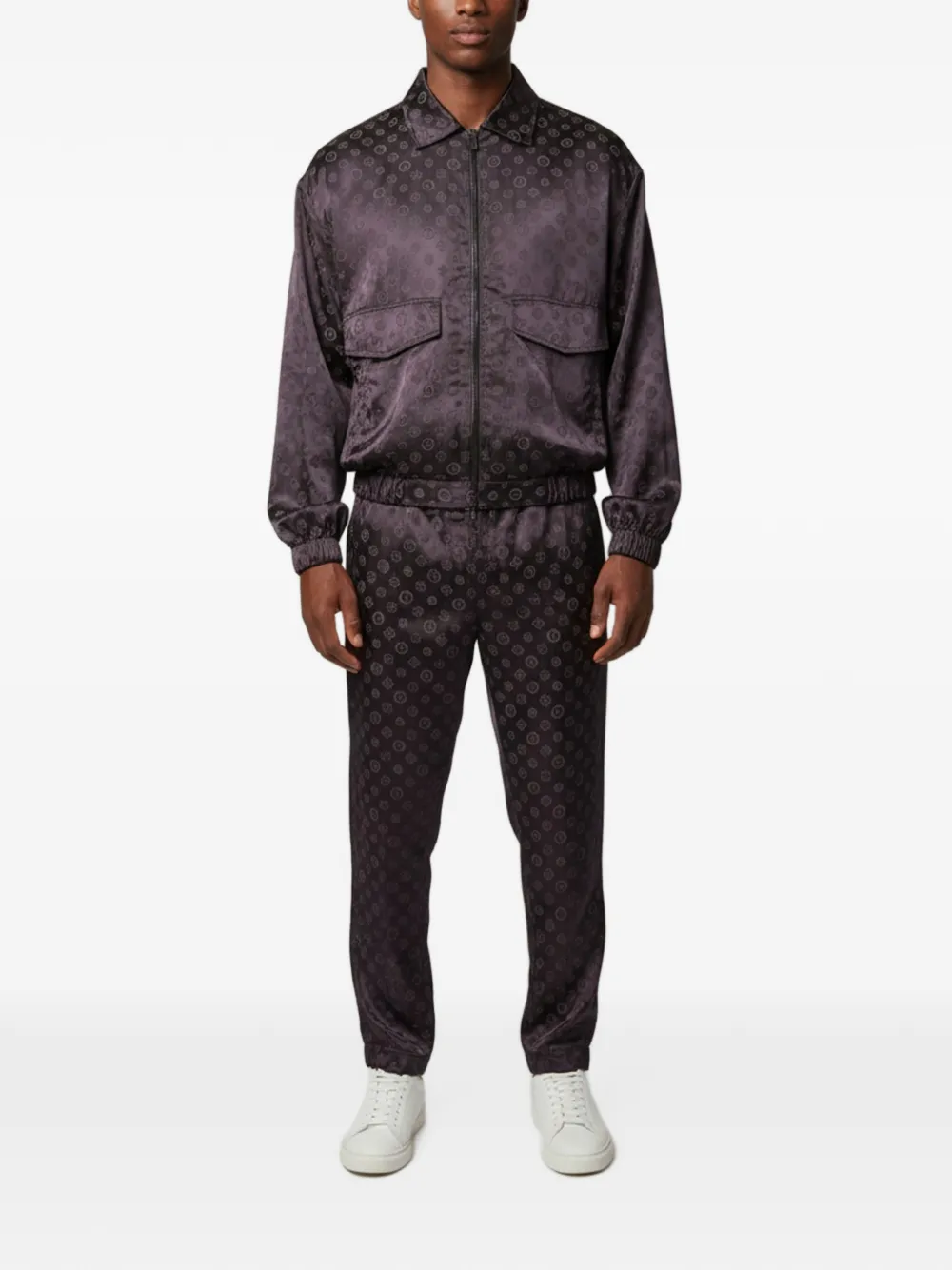 Giorgio Armani Pre-Owned ensemble veste-pantalon à motif monogrammé en jacquard - Violet