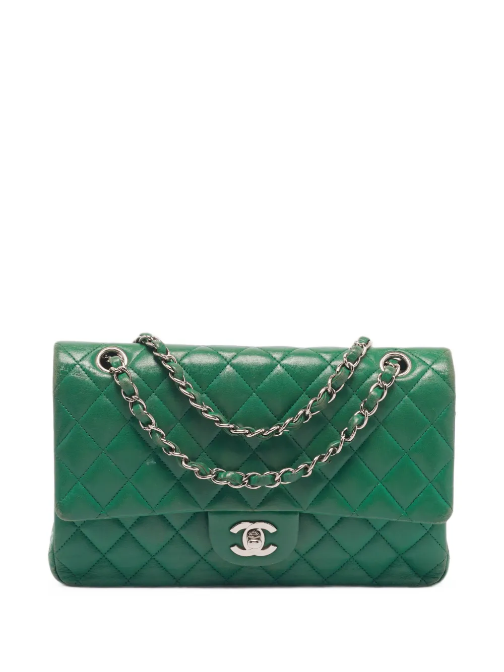 CHANEL Pre-Owned 2016-2017 medium Classic double-flap quilted shoulder bag - Verde