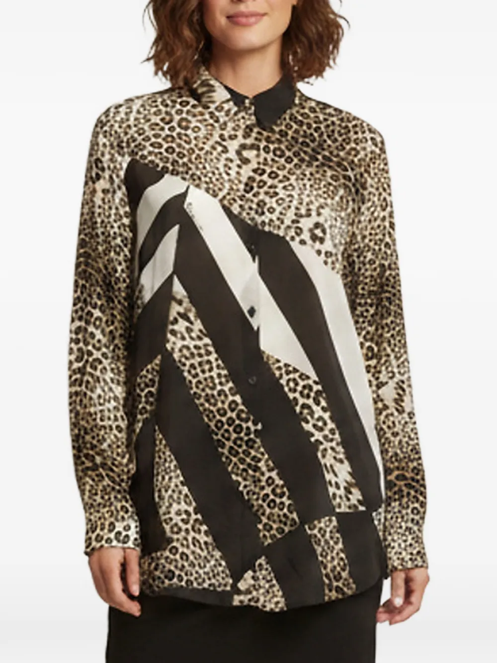 Roberto Cavalli Vintage chemise à imprimé léopard - Noir