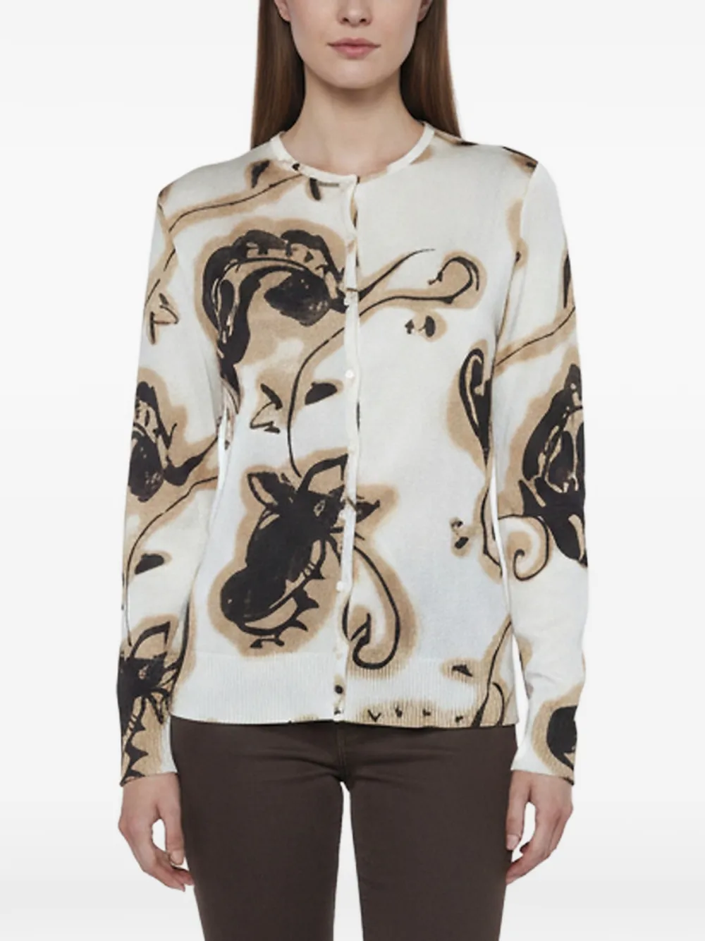 Christian Dior Pre-Owned abstract-print knitted camisole top and cardigan set - Toni neutri