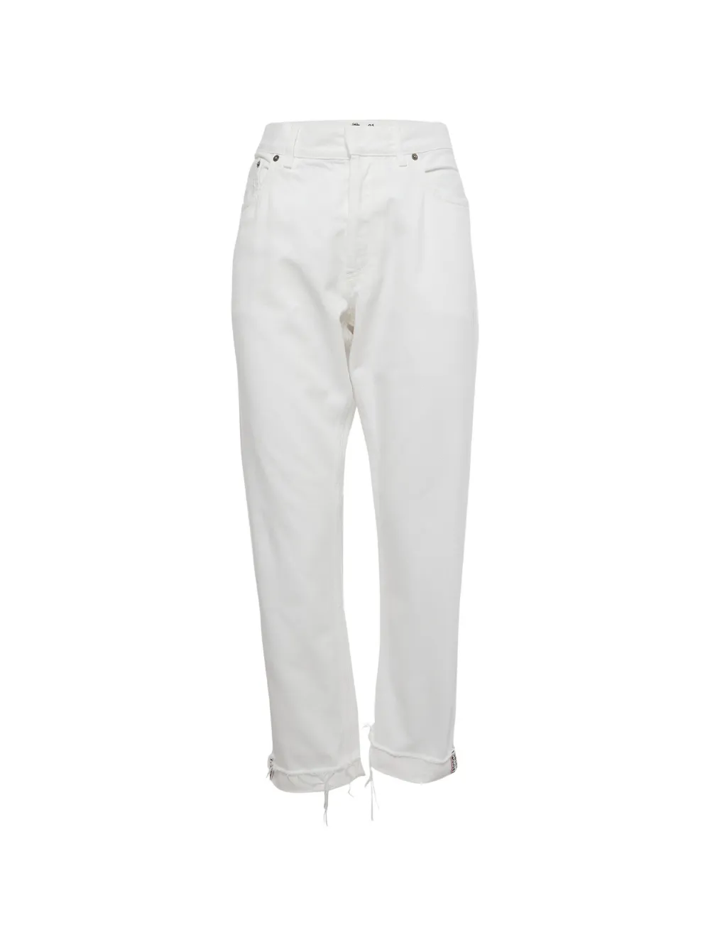 Christian Dior Pre-Owned cuffed-hem straight-fit jeans - Bianco