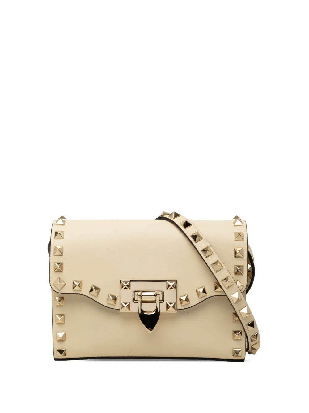 Valentino Garavani Pre-Owned 2000-2017 Mini Leather Rockstud Flap crossbody bag - Bianco