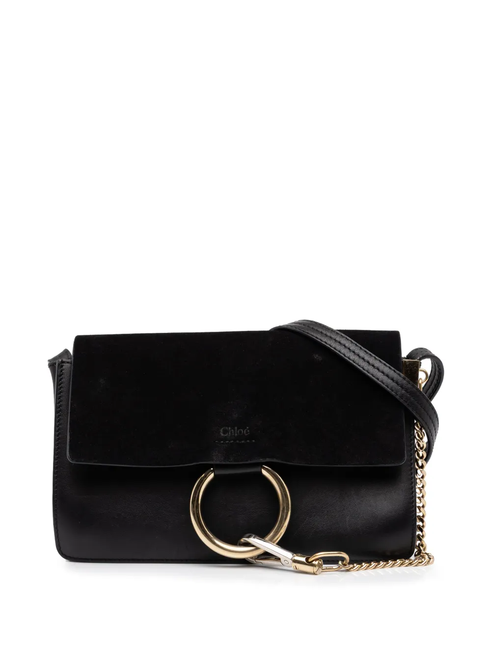 Chloé Pre-Owned 2017 Small Suede and Calfskin Faye crossbody bag - Nero