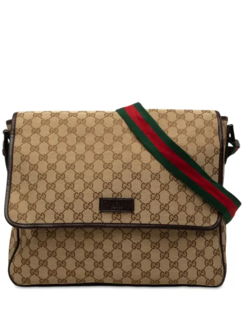 Gucci Pre-Owned 2000-2015 CC Messenger Bag canvas crossbodytas met klep
