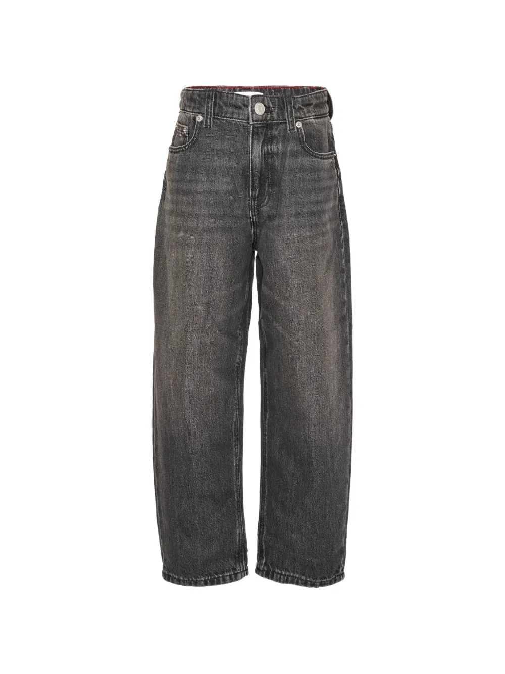 Tommy Hilfiger Junior faded-effect barrel jeans - Nero