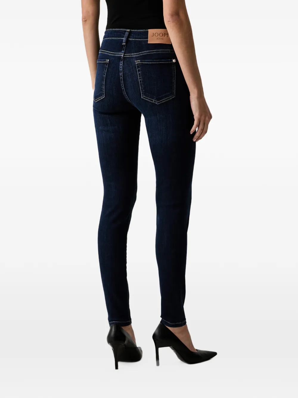 Joop! logo-patch slim-fit jeans Blauw