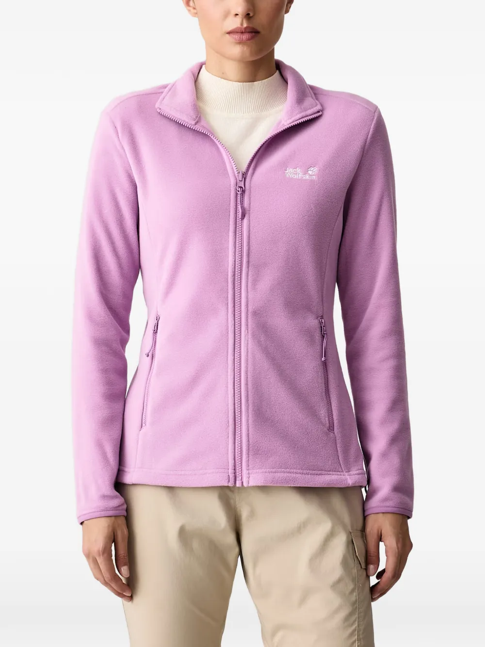 Jack Wolfskin Logo-embroidered Zip-up Sweatshirt In Animal Print