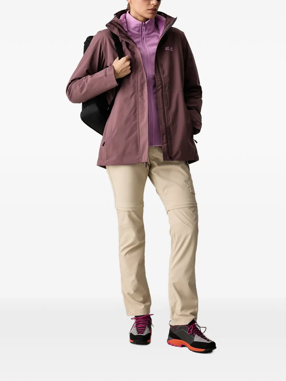 JACK WOLFSKIN Sweater met geborduurd logo Paars