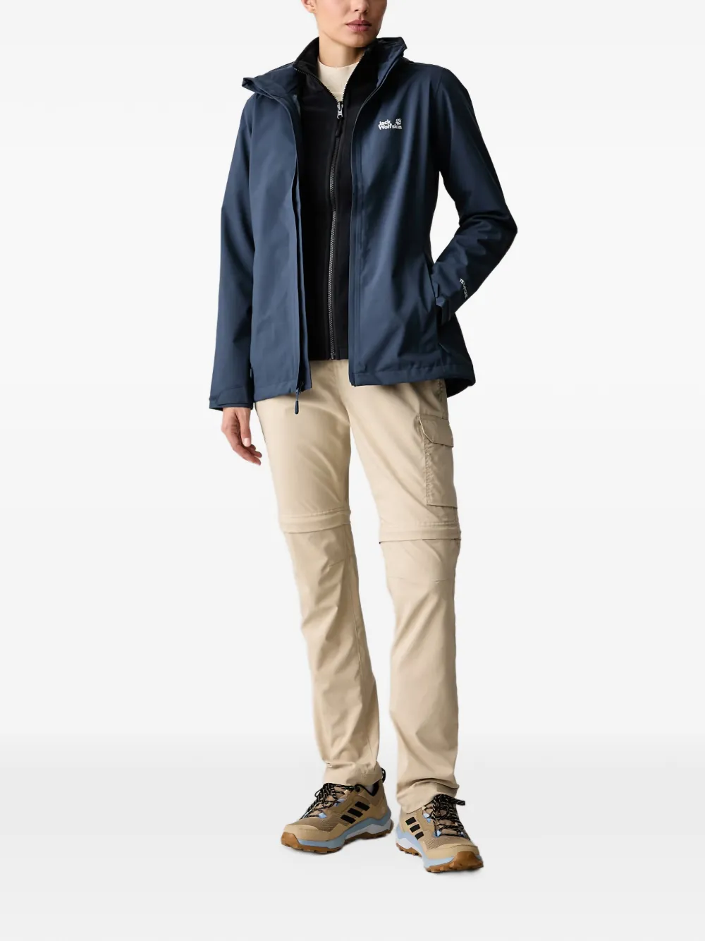 JACK WOLFSKIN Trailtime hooded waterproof jacket Blauw