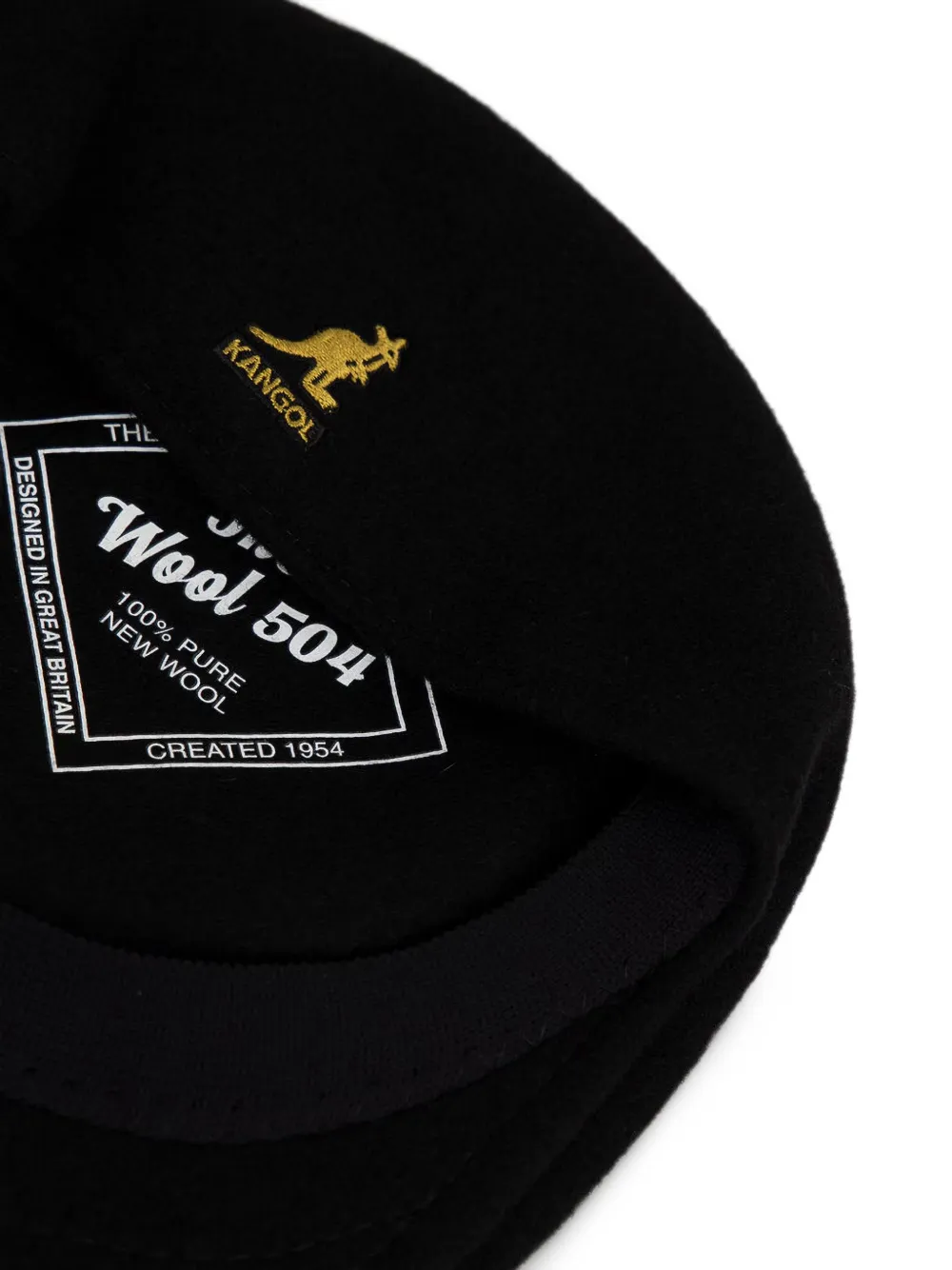 Kangol Wool 504 logo-embroidered flat cap Zwart