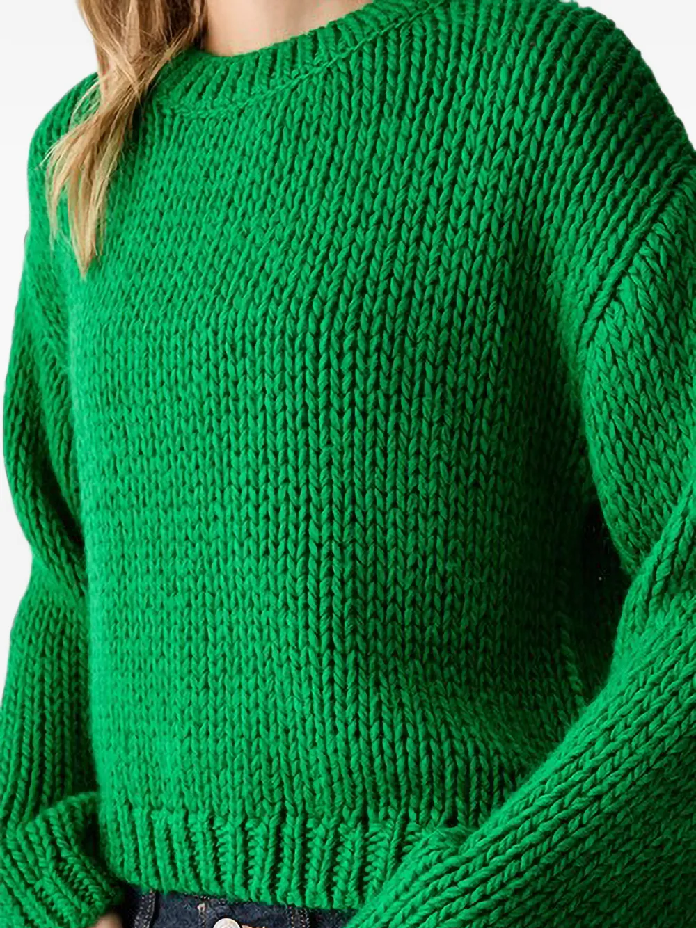 Joop! chunky-knit ribbed-trim sweater Groen