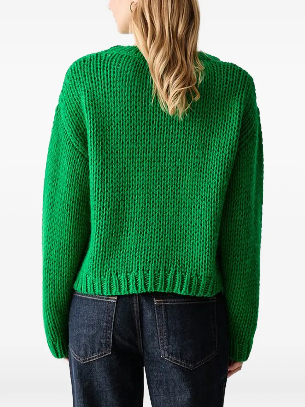 Joop! chunky-knit ribbed-trim sweater Groen