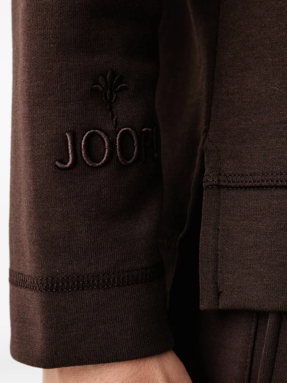 Joop! logo-embroidered drawstring hoodie Bruin