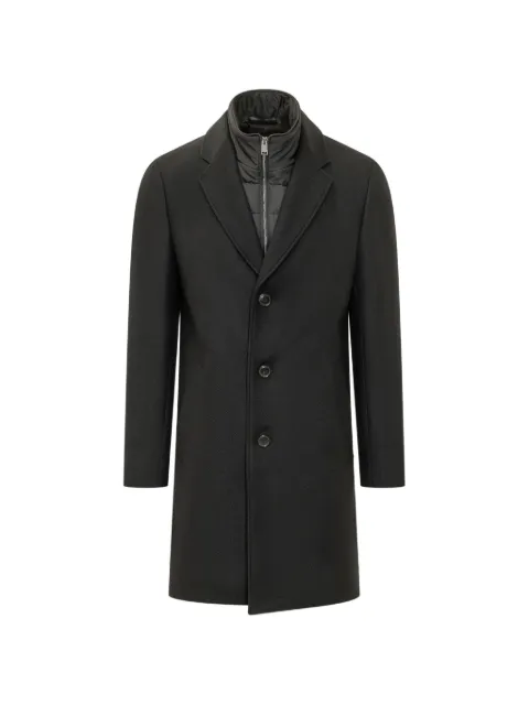BOSS wool-blend coat with zip-up inner