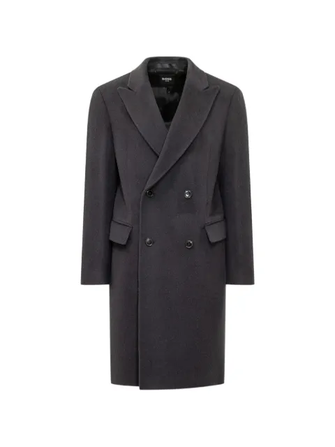 BOSS slim-fit double-breasted coat in an alpaca blend