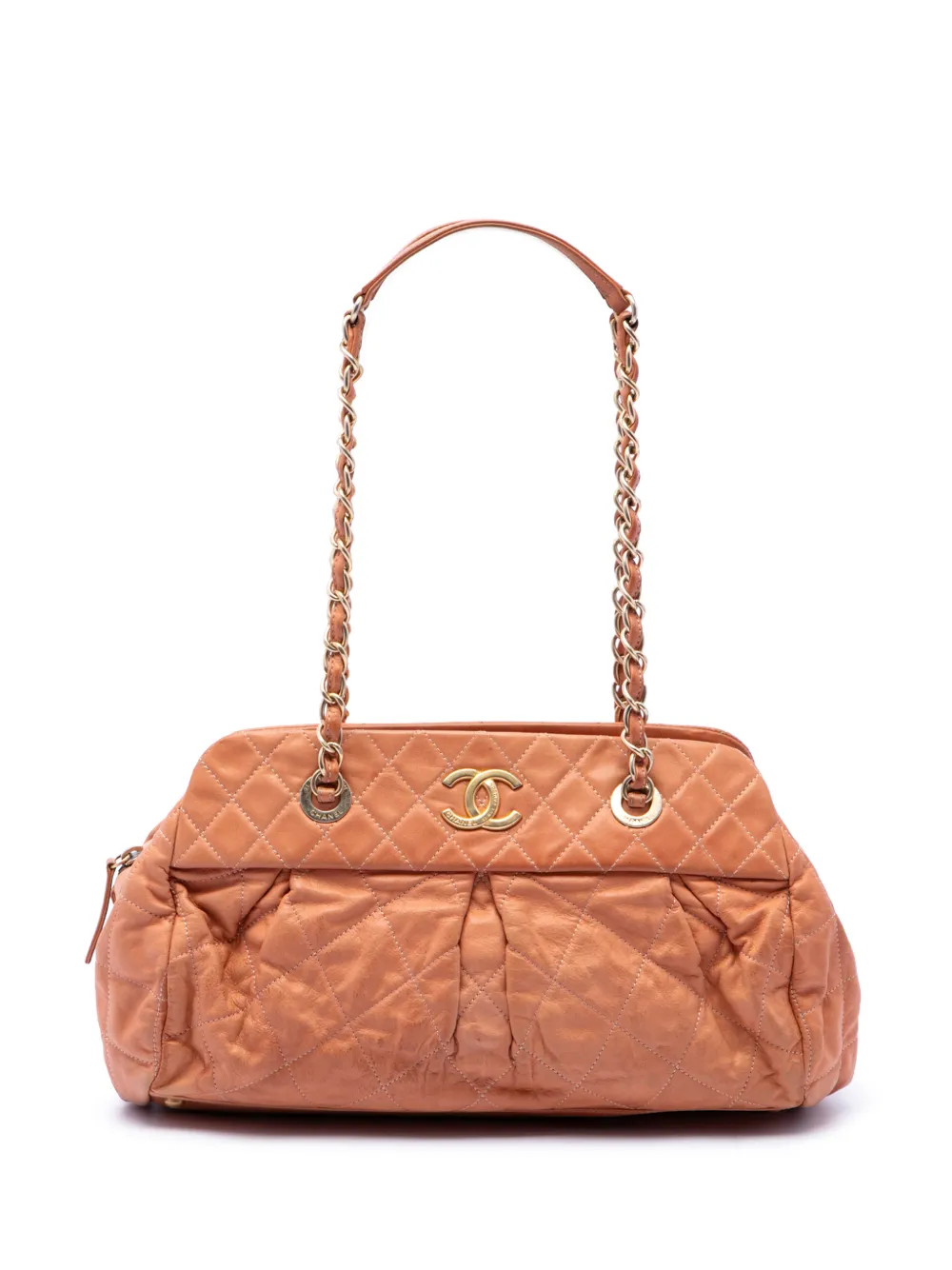 CHANEL Pre-Owned 2011 Quilted Iridescent Calfskin Chic Quilt Bowling Bag shoulder bag - Arancione