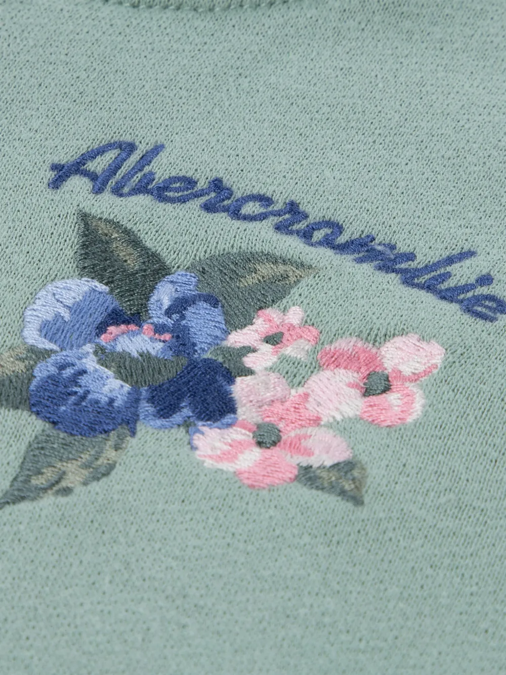 ABERCROMBIE FITCH KIDS Hoodie met geborduurde bloemen Groen