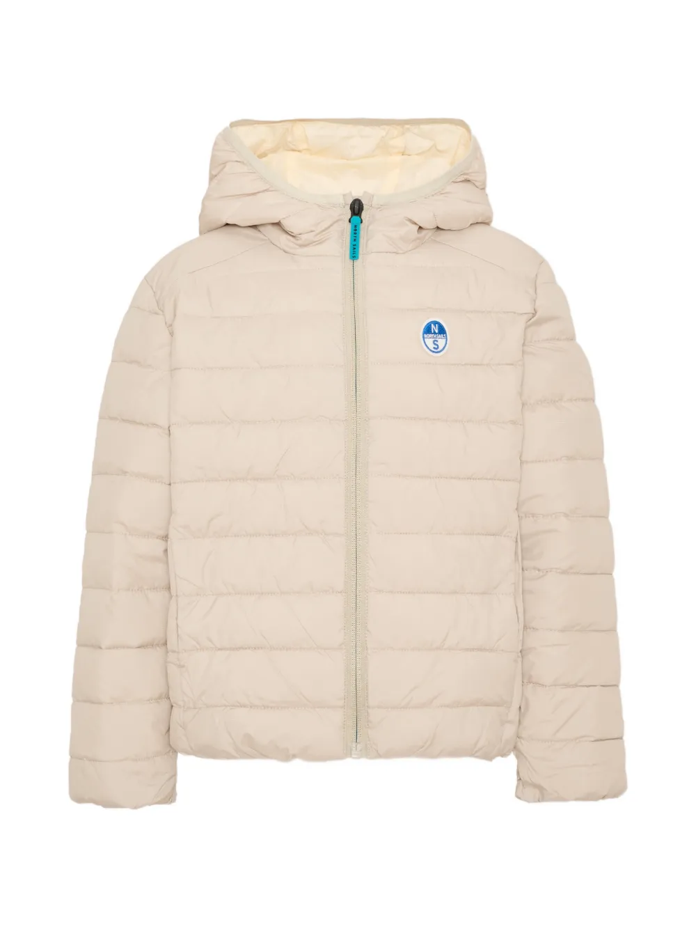 North Sails Kids quilted hooded jacket - Toni neutri