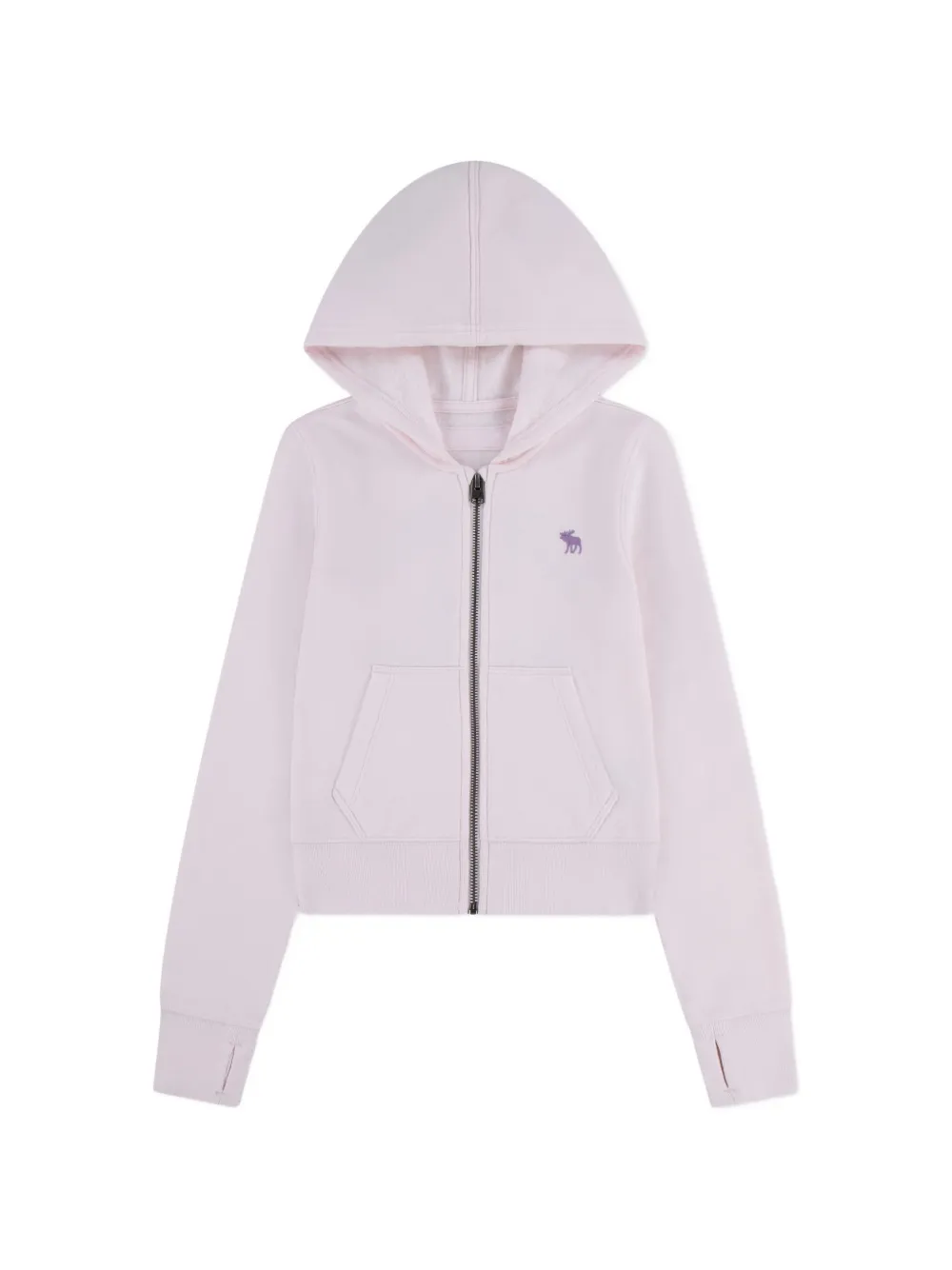 ABERCROMBIE FITCH KIDS logo-embroidered zip-up hoodie - Rosa