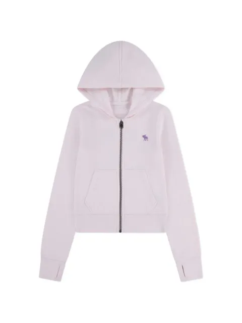 ABERCROMBIE FITCH KIDS logo-embroidered zip-up hoodie
