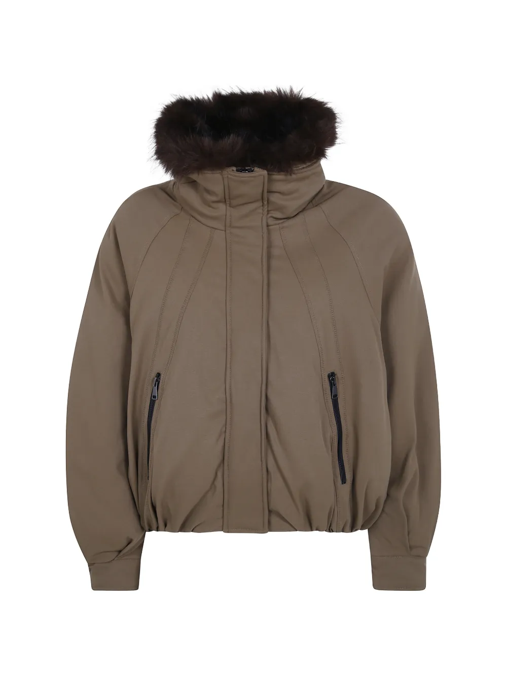 Giovanni Paris Belina Oversized Parka Coat In Braun