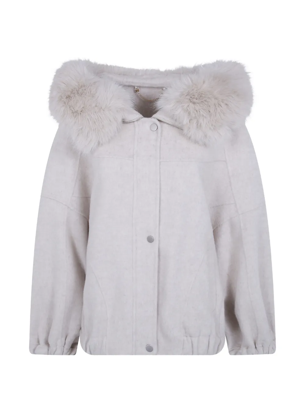 Giovanni Paris Yvette Kapuzenjacke mit Faux Fur-Besatz - Nude