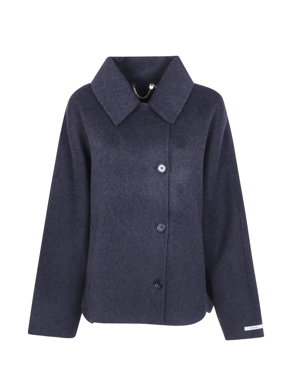 Giovanni Paris Pascale Spread-collar Button-up Jacket In Grey