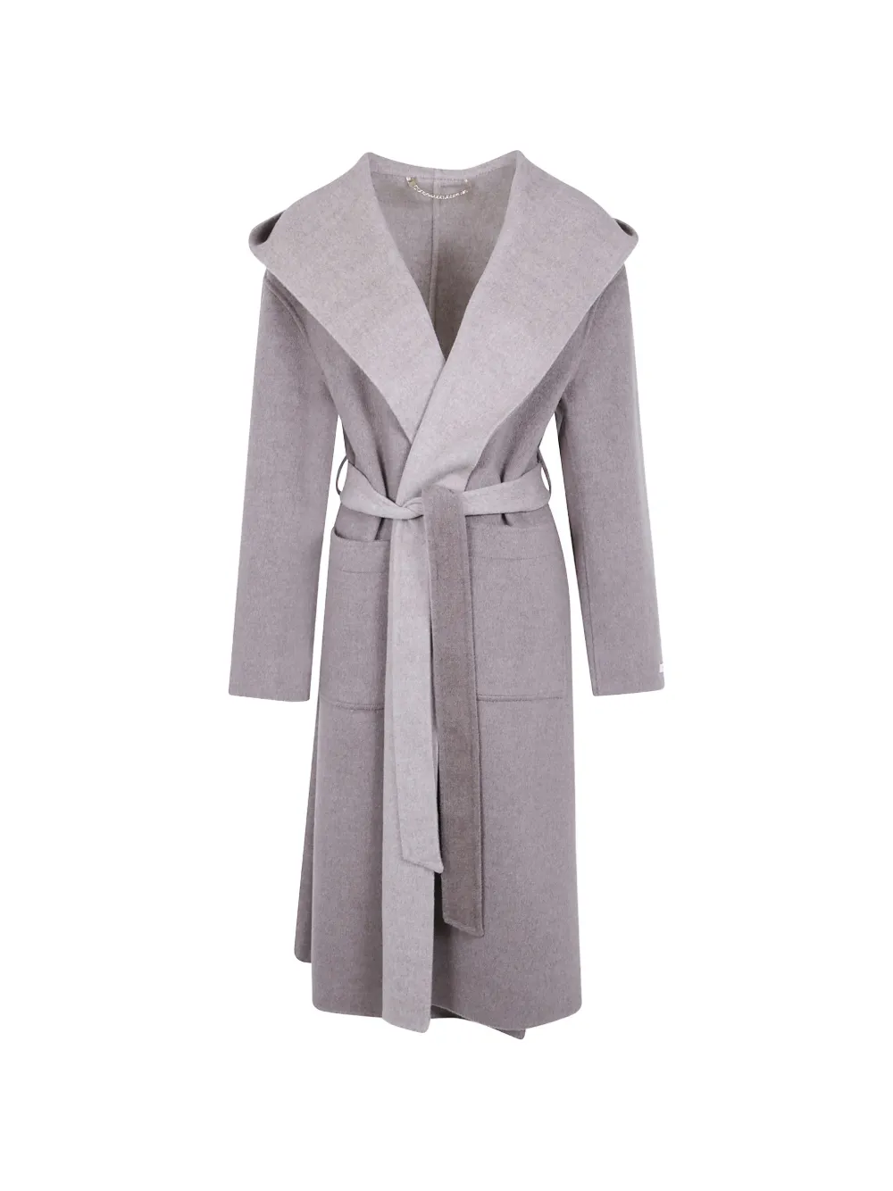 Giovanni Paris Ornella Hooded Belted Coat In Grey