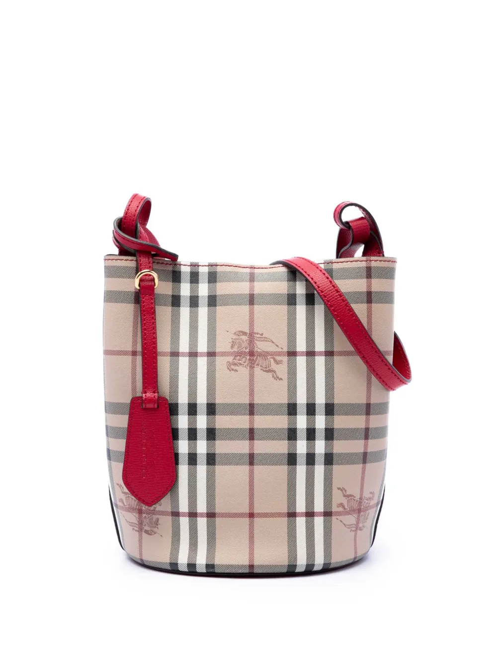 Burberry Pre-Owned 2000-2017 Haymarket Check Coated Canvas Lorne bucket bag - Red