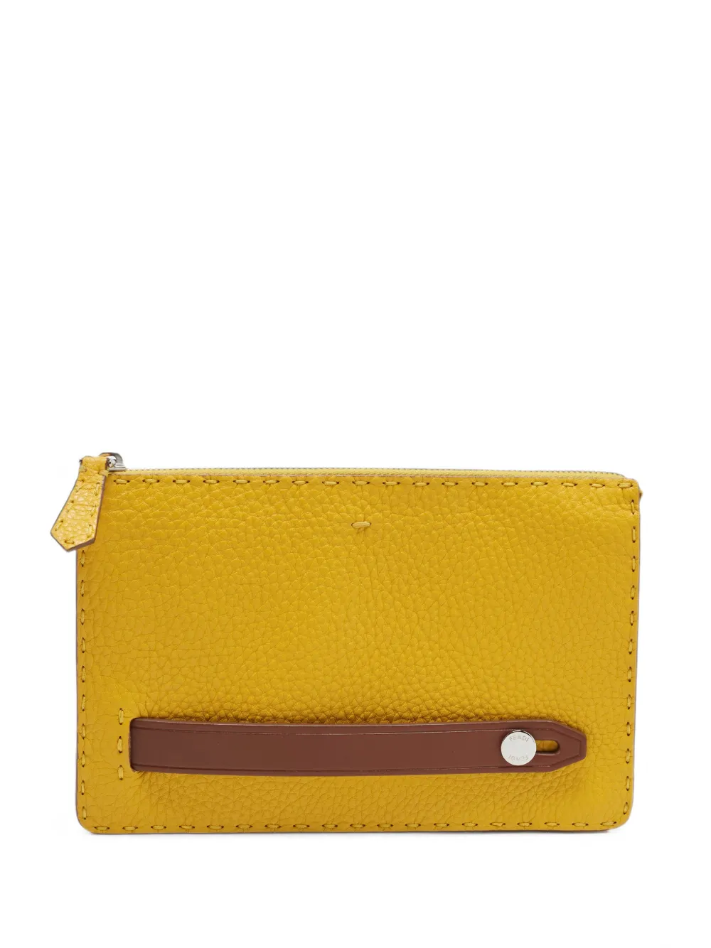 Fendi Pre-Owned pochette Selleria en cuir (2015) - Jaune Fendi Pre-Owned pochette Selleria en cuir (2015) - Jaune