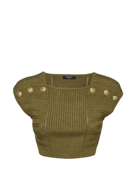 Balmain Pre-Owned リブニット ノースリーブトップ