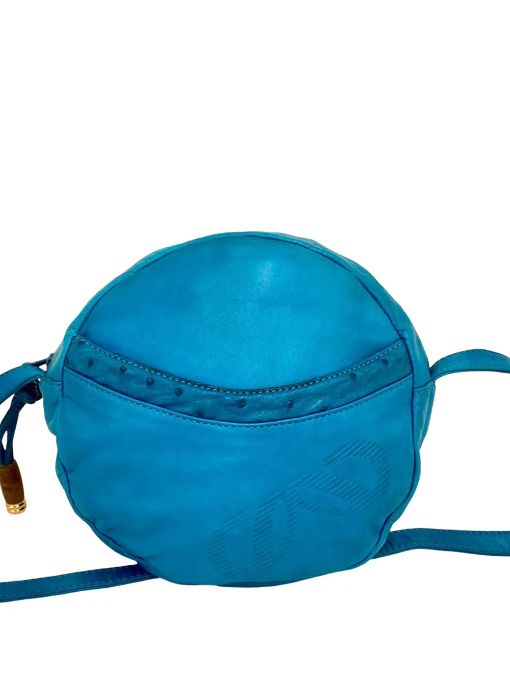 Loewe Pre-Owned 2010-2026 Leather Anagram Round crossbody bag - Blu