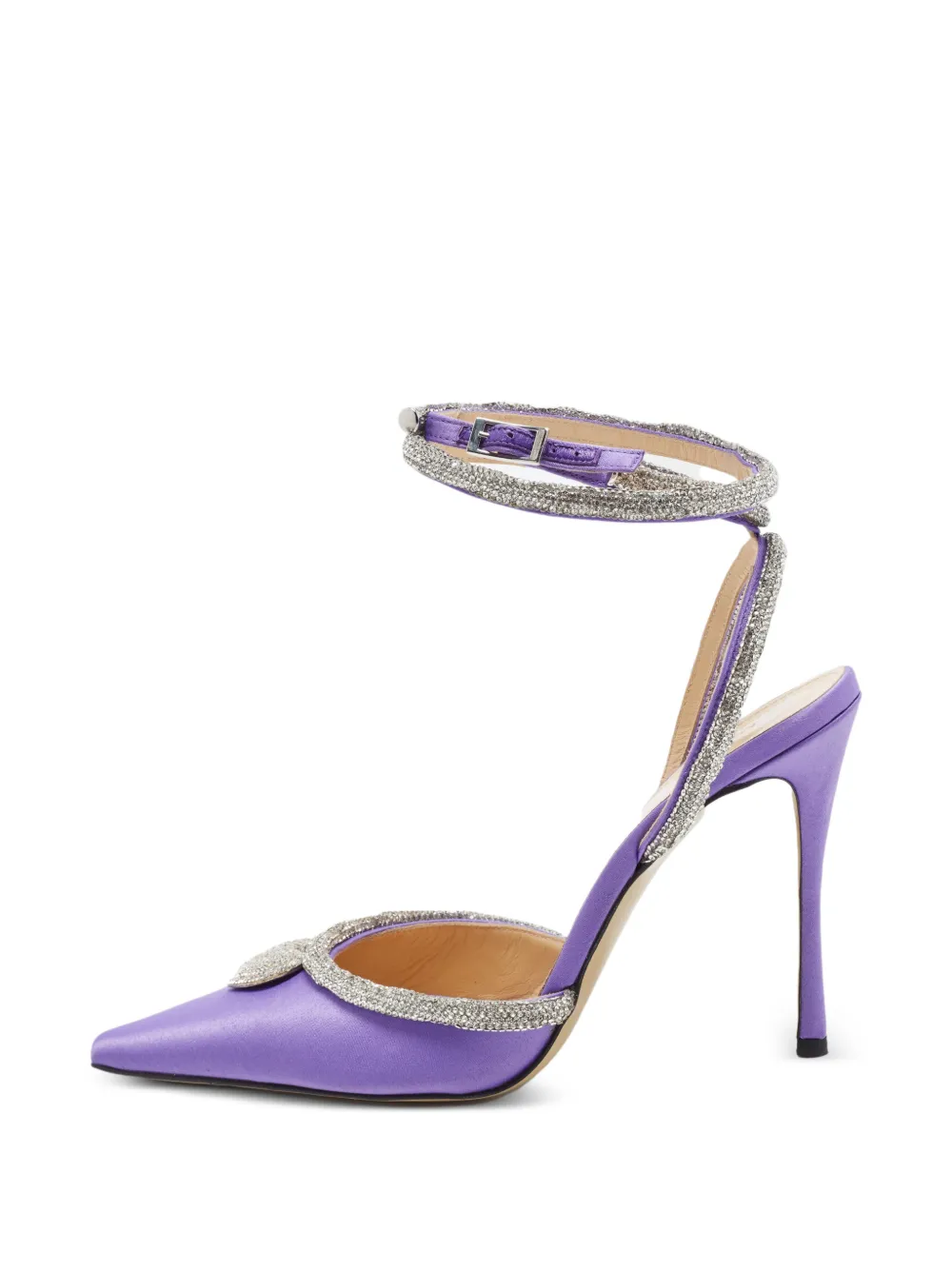 MACH & MACH escarpins ornés de cristaux à bride cheville 90 mm - Violet MACH & MACH escarpins ornés de cristaux à bride cheville 90 mm - Violet