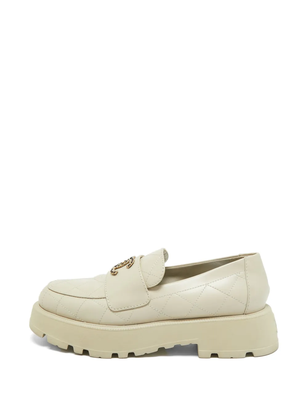 CHANEL Pre-Owned mocassins matelassés à semelle épaisse - Gris CHANEL Pre-Owned mocassins matelassés à semelle épaisse - Gris