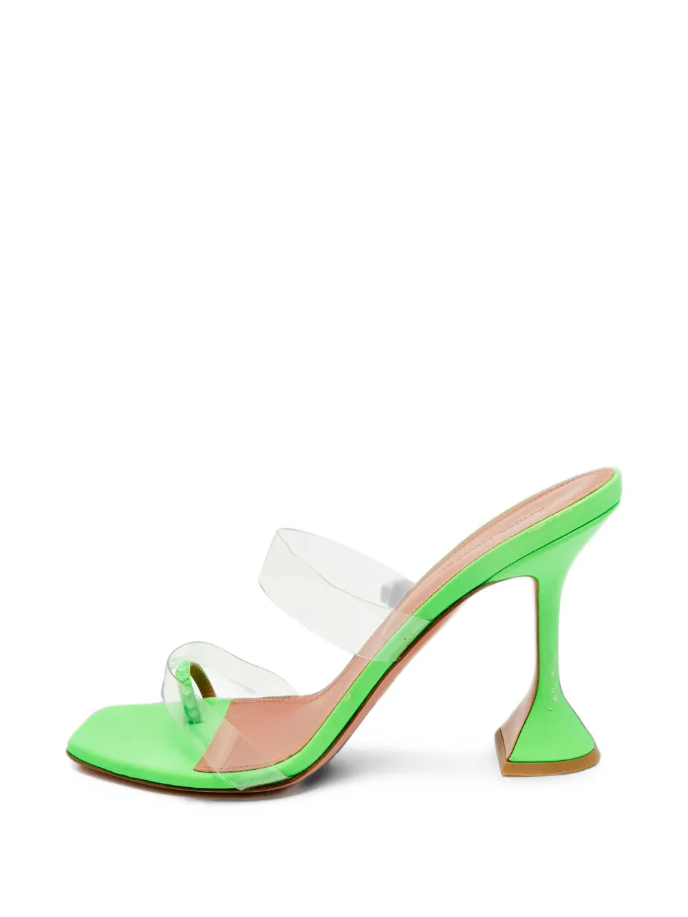 Pre-owned Amina Muaddi Sami Transparent Sandals In Green
