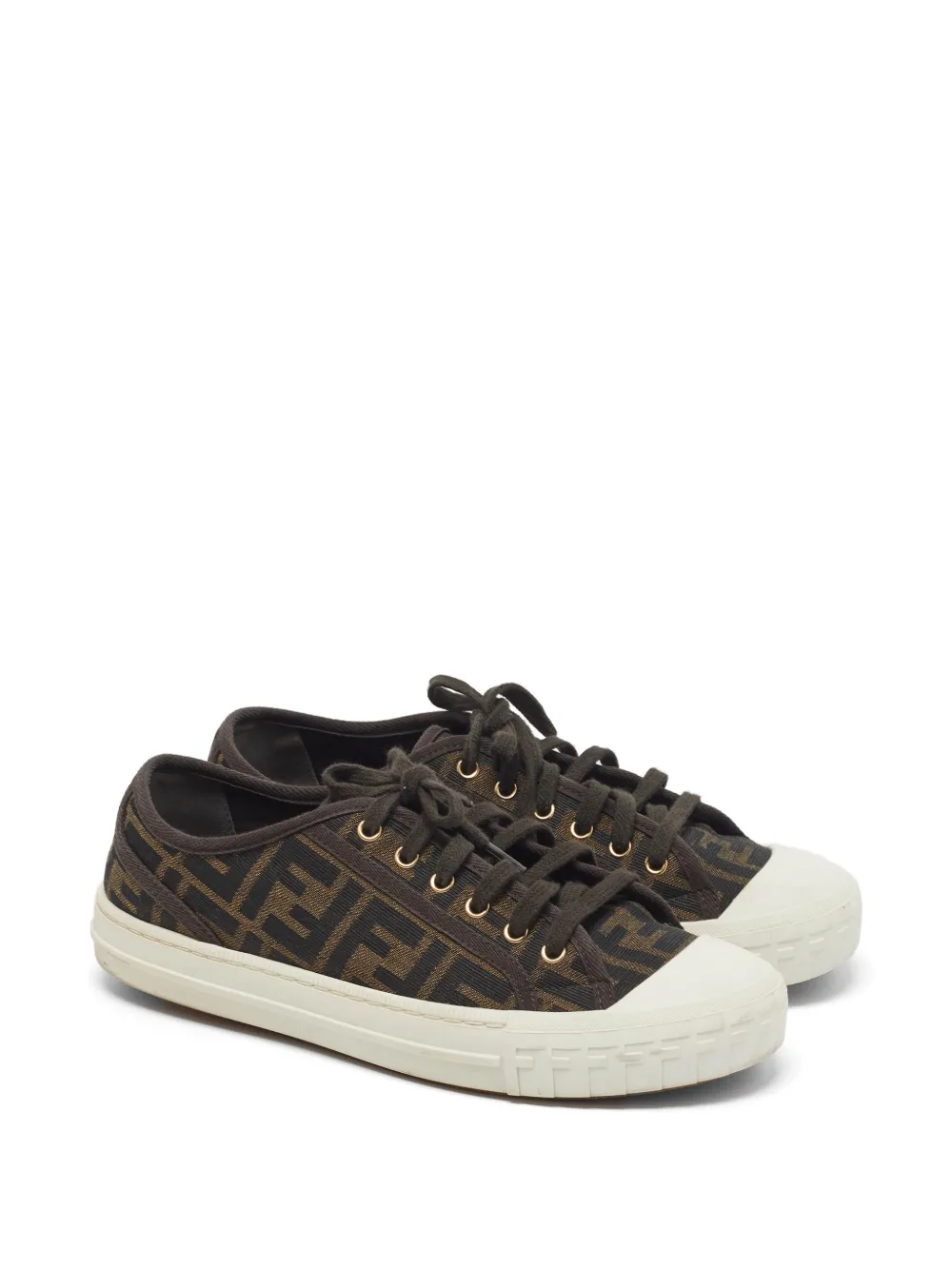 Fendi Pre-Owned Zucca Domino sneakers - Marrone