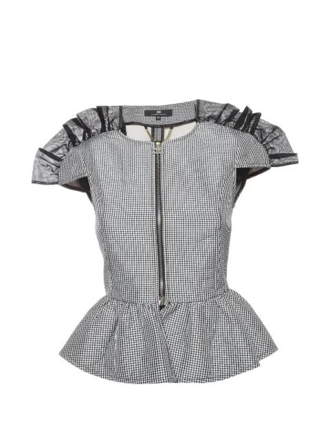 Elisabetta Franchi check-pattern peplum top