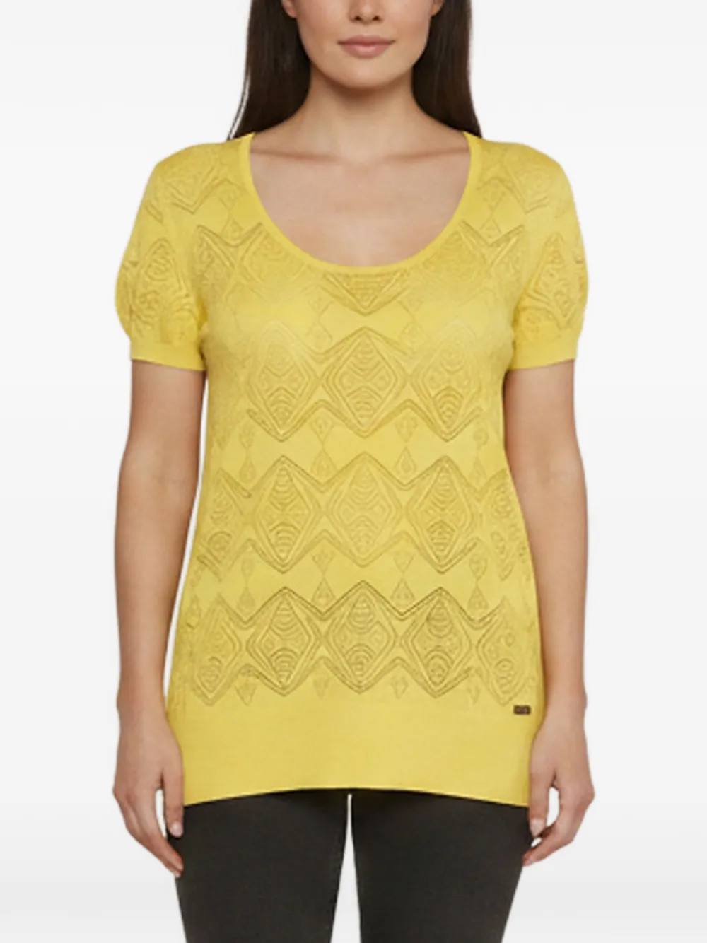 Ferragamo Pre-Owned pointelle-lace knit top - Giallo