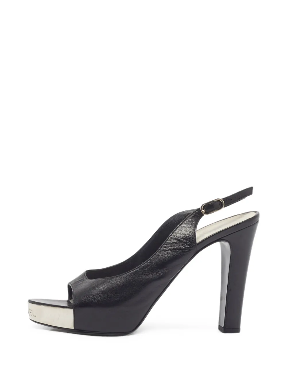 CHANEL Pre-Owned platform slingback sandals - Nero