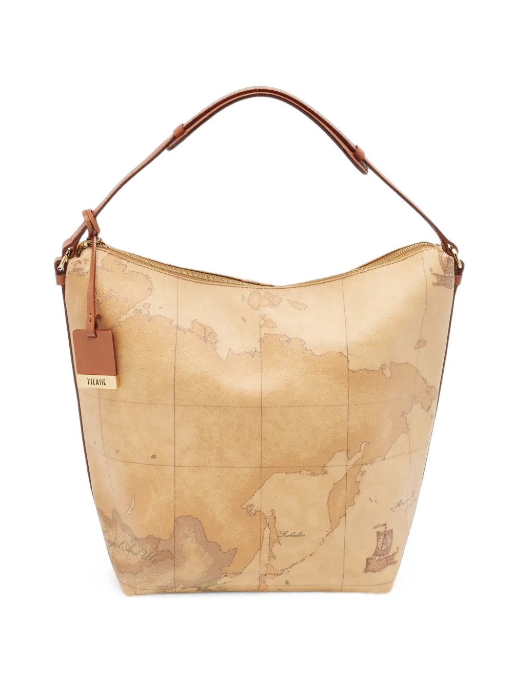 Pre-owned Alviero Martini 1° Classe Geo Map Graphic-print Tote Bag In Neutrals