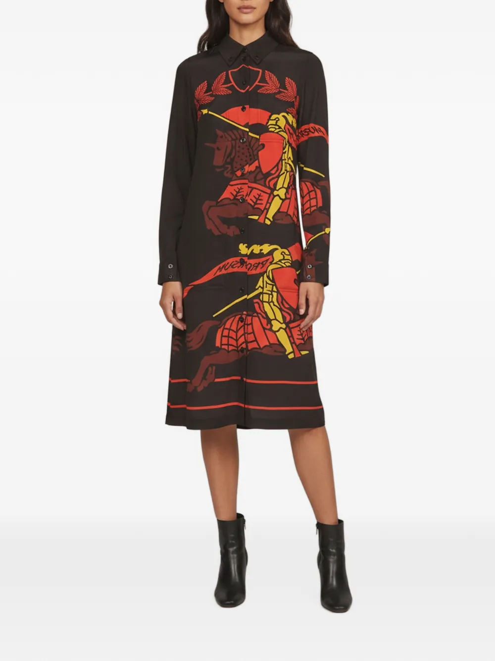 Burberry Pre-Owned robe mi-longue à boutonnière - Noir Burberry Pre-Owned robe mi-longue à boutonnière - Noir