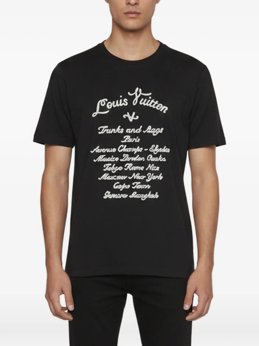 Louis Vuitton Pre-Owned t-shirt Trunks and Bags Cities en jersey - Noir