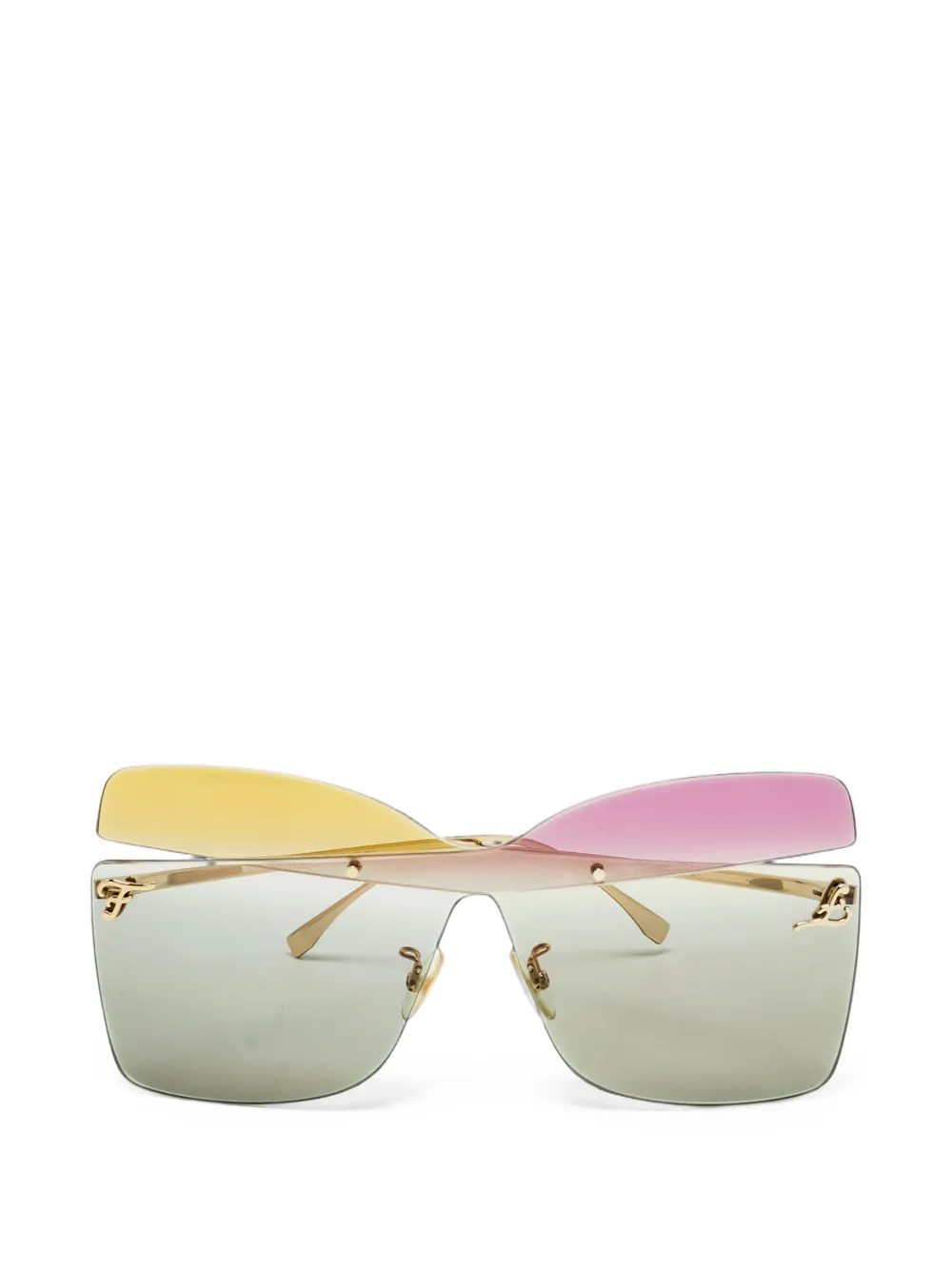 Fendi Pre-Owned lunettes de soleil à monture papillon - Rose Fendi Pre-Owned lunettes de soleil à monture papillon - Rose