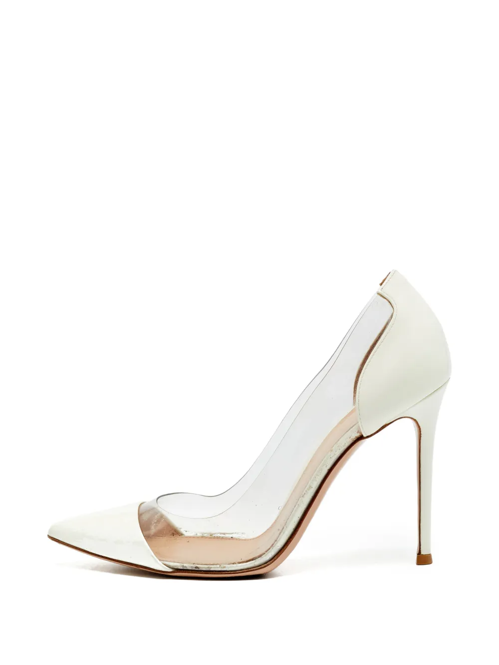 Gianvito Rossi Plexi point-toe heeled pumps - Bianco