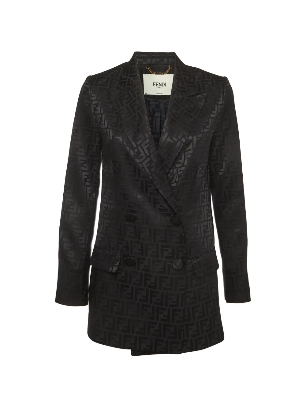 Fendi Pre-Owned blazer croisé à motif Zucca - Noir Fendi Pre-Owned blazer croisé à motif Zucca - Noir