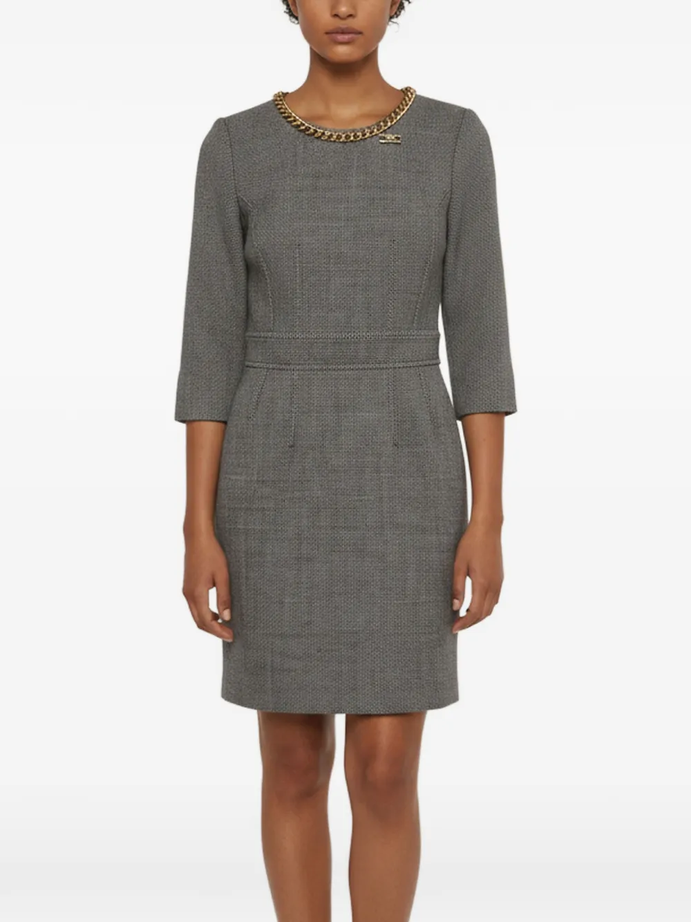 Elisabetta Franchi chain-detail mini dress - Grey