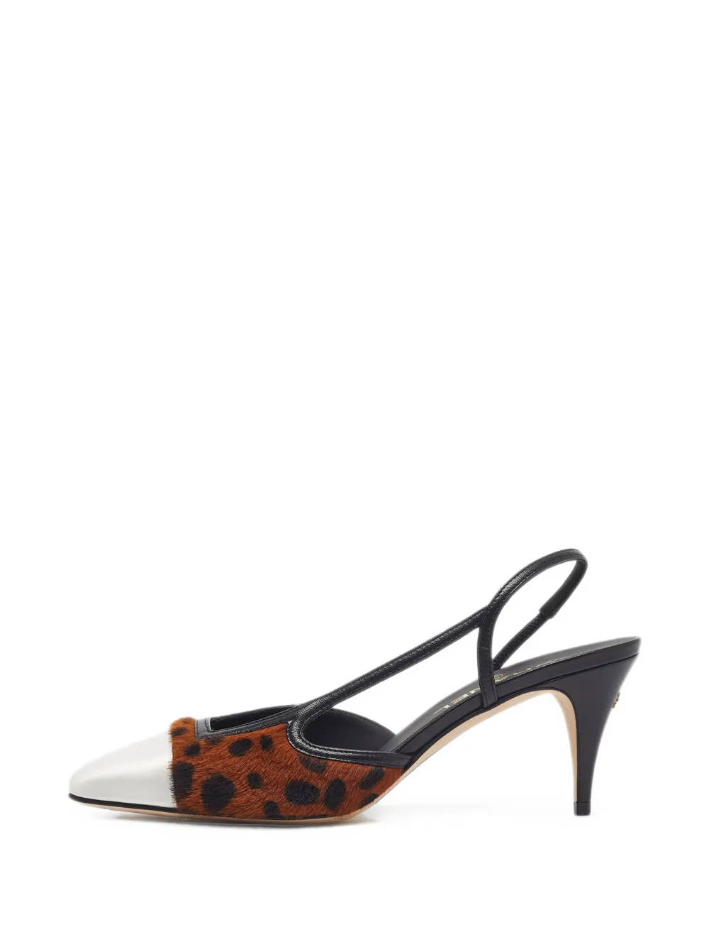 CHANEL Pre-Owned leopard-print slingback pumps - Marron