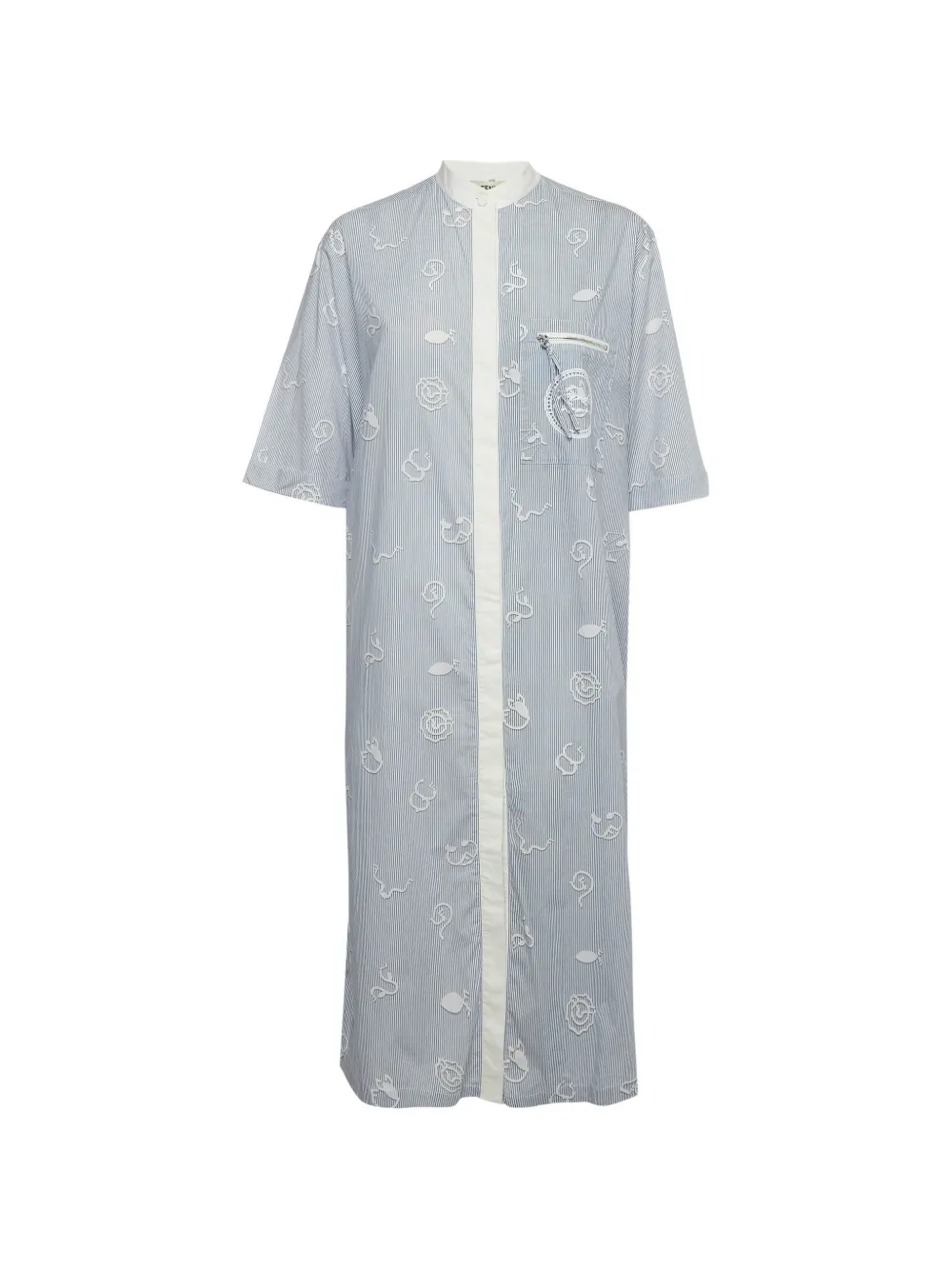 Fendi Pre-Owned robe-chemise à rayures - Bleu Fendi Pre-Owned robe-chemise à rayures - Bleu