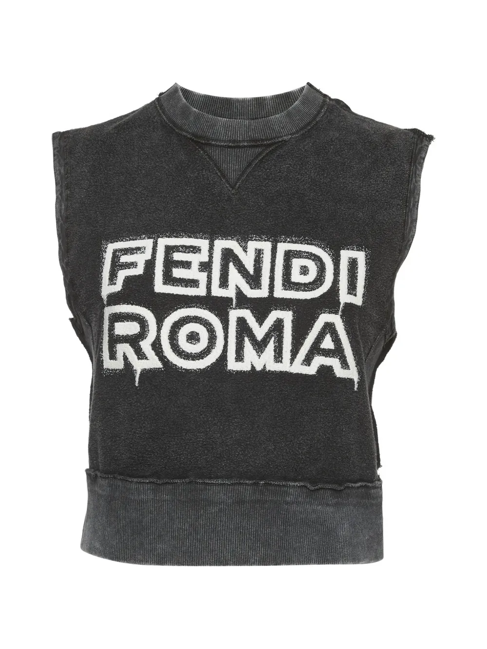 Fendi Pre-Owned x Marc Jacobs Cropped-Top mit Logo-Stickerei - Grau