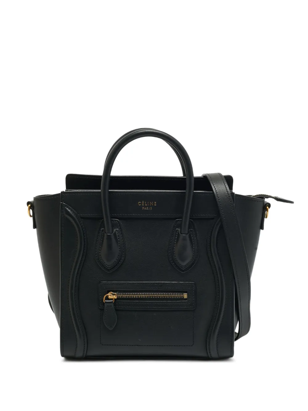 Celine Pre-Owned 2017 nano Luggage leather tote bag - Schwarz